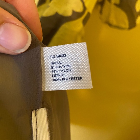 GAP Grey Yellow Floral Bell Sleeves Lined Shift Dress Women’s Size 4 - Picture 7 of 9